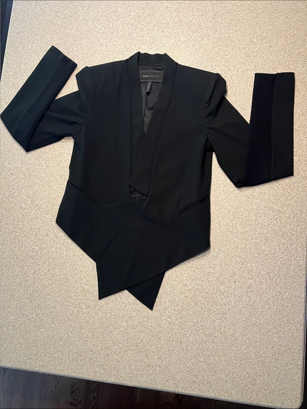 BCBGMaxAzria Candice Black Asymmetric Blazer